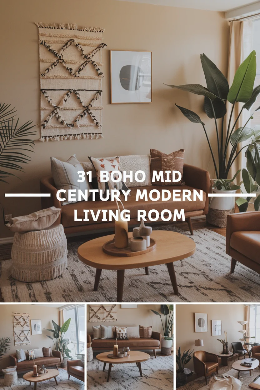 Boho Mid Century Modern Living Room